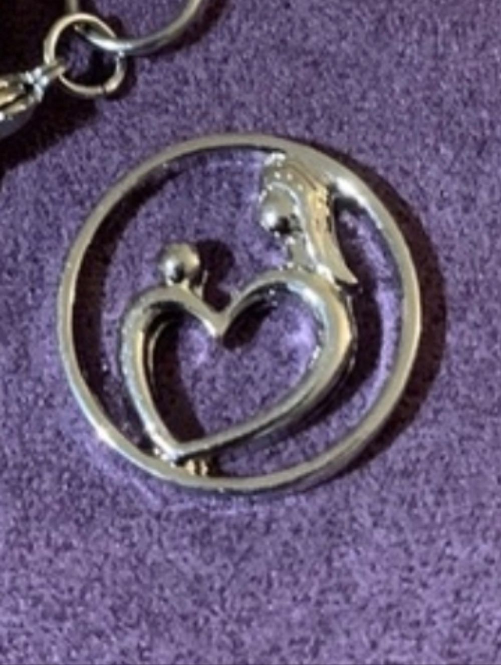 Mother & Baby Circular Floating Locket Charm